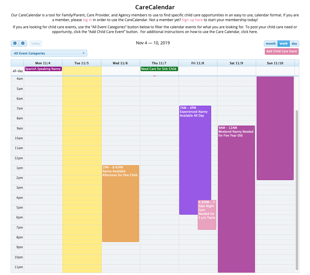 CareCalendar: New Child Care Search Tool Now LIVE!