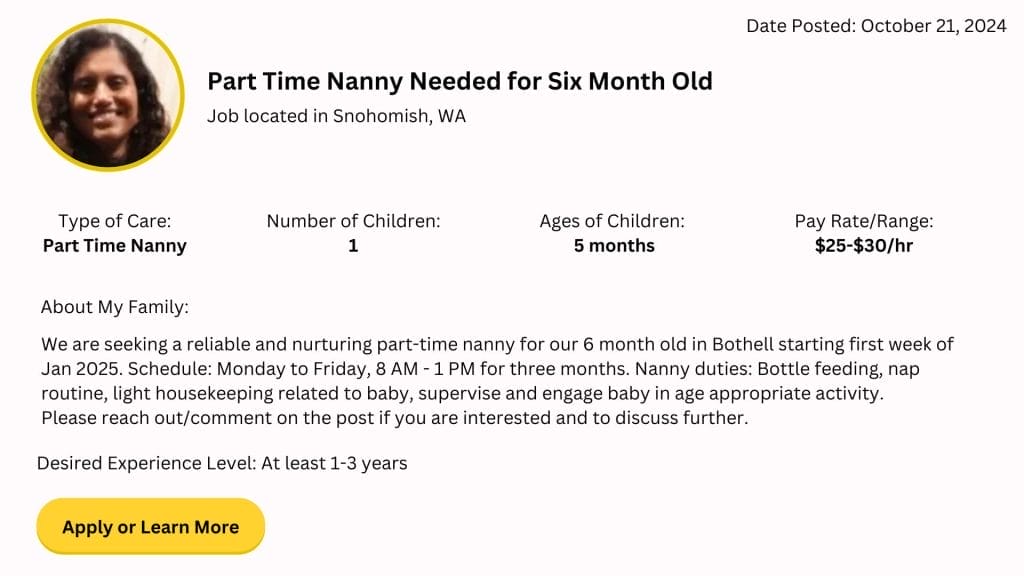 snohomish nanny