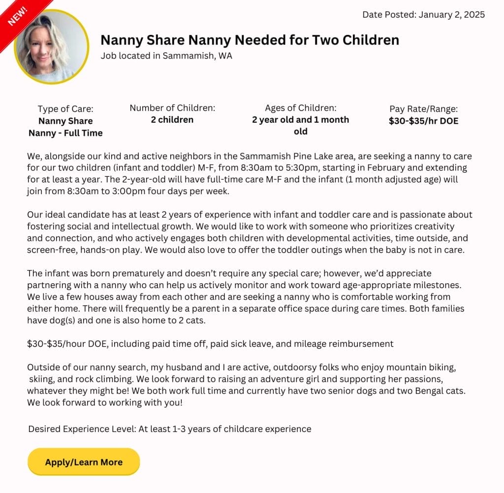 nanny share nanny needed