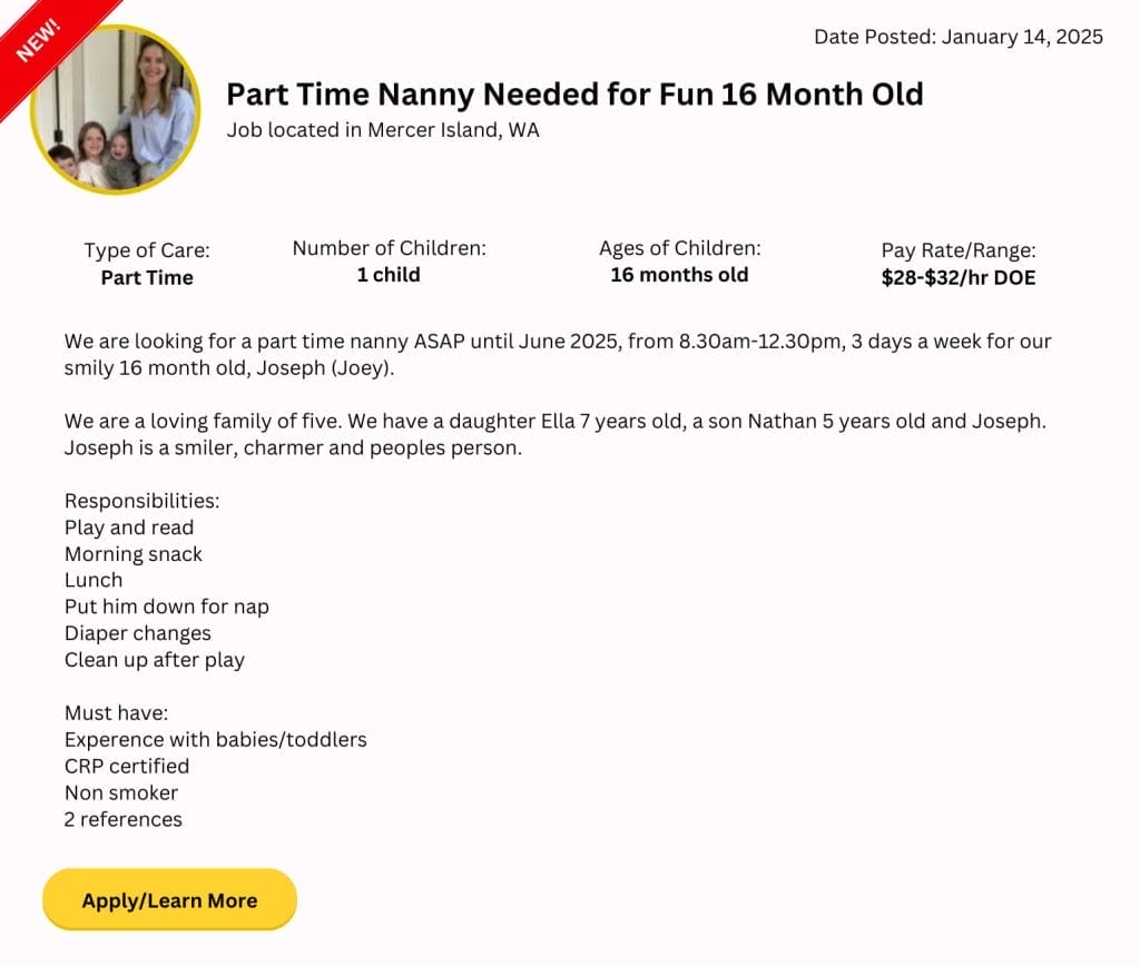 mercer island nanny