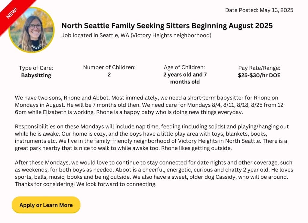 seattle babysitter